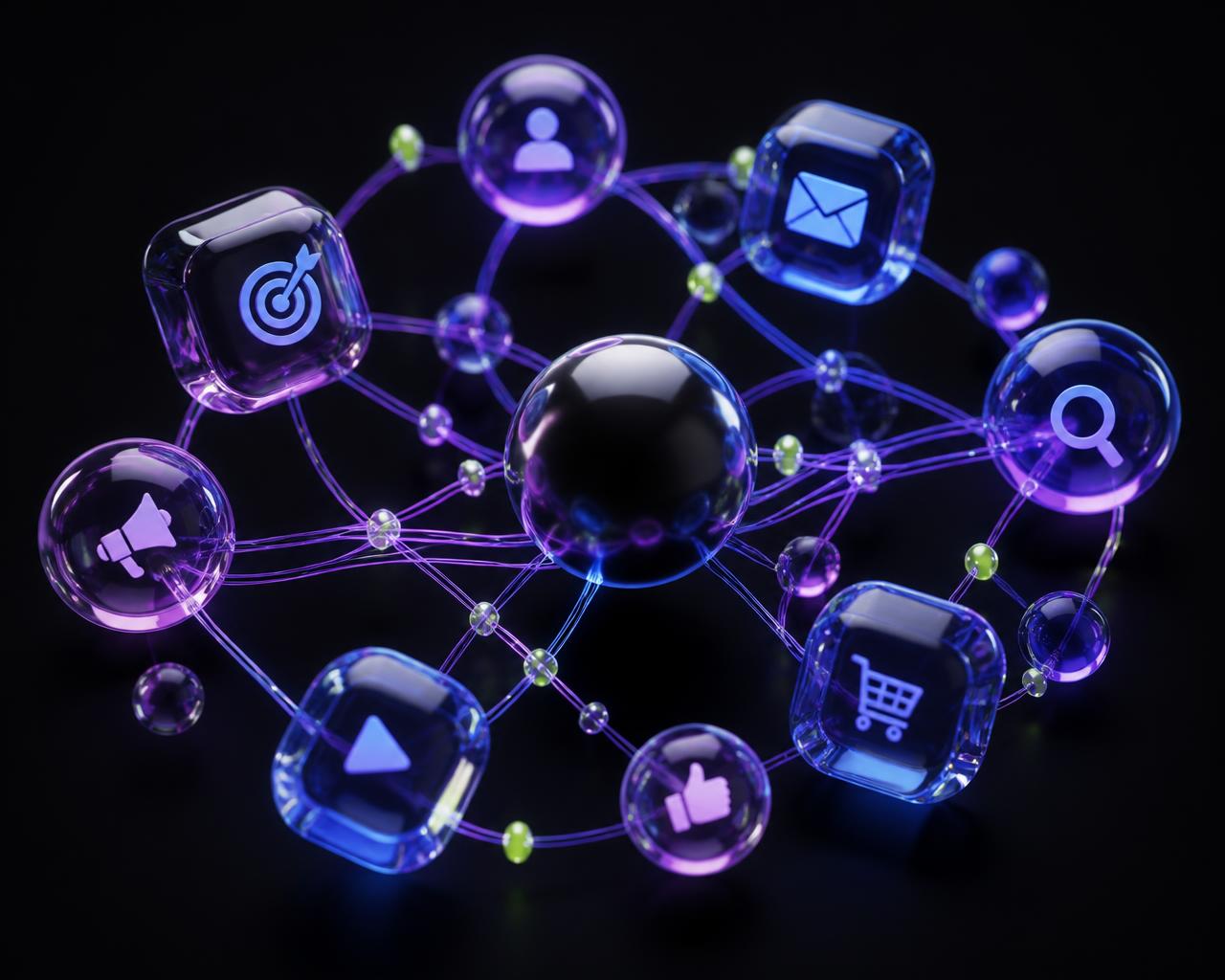 Marketing channels connected together around one business